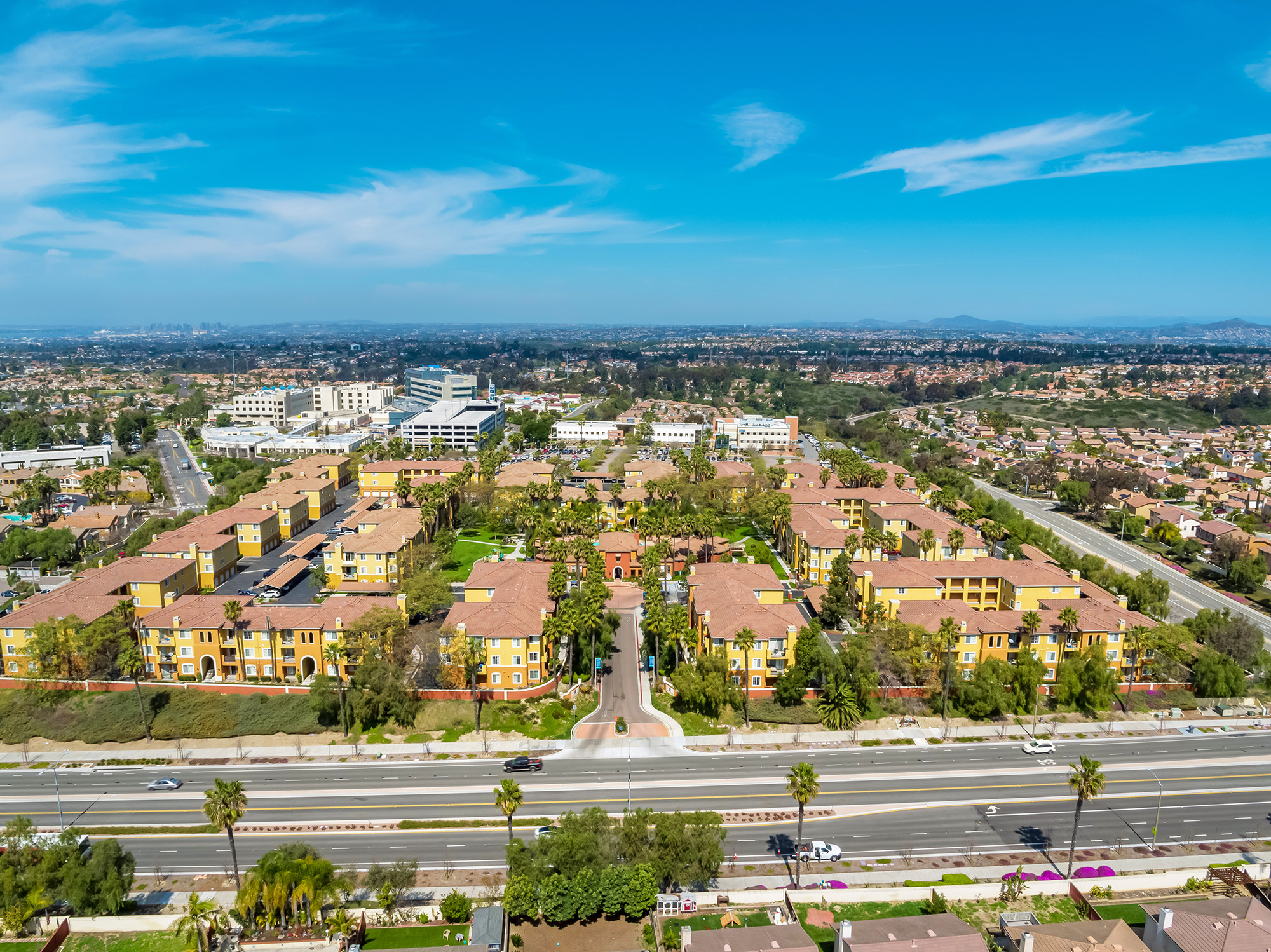 Aerial view of living community